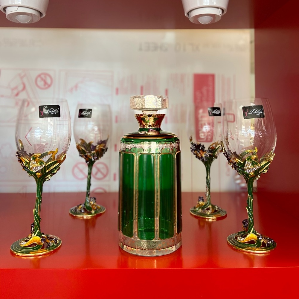 Authentic Bohemia decanter 4 Etelina Italian Pcs
